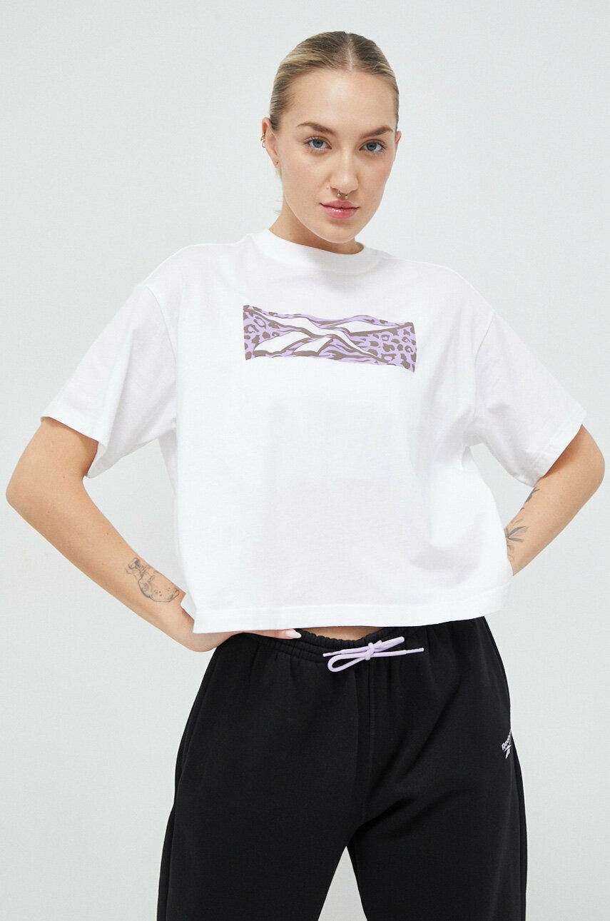 

Футболка Reebok Training Essentials жіноча колір білий