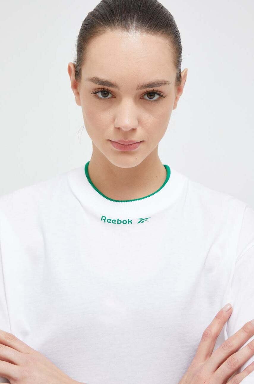 

Памучна тениска Reebok в бяло, Бял