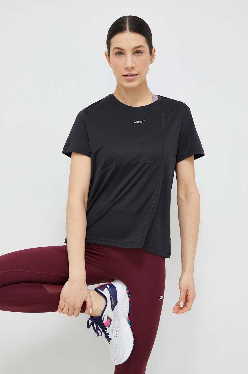 

Тениска за бягане Reebok в черно, Черен
