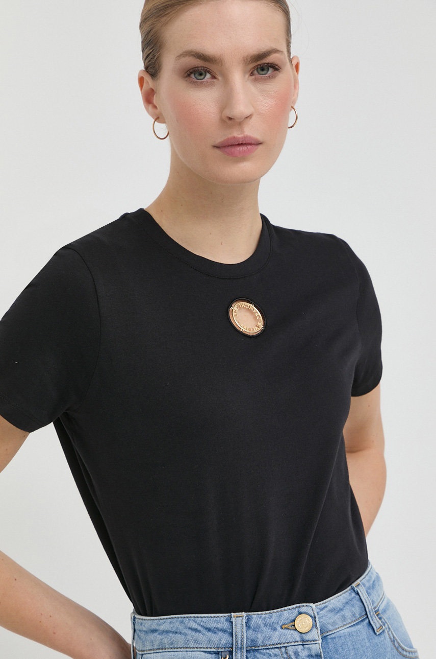 

Хлопковая футболка Elisabetta Franchi цвет чёрный