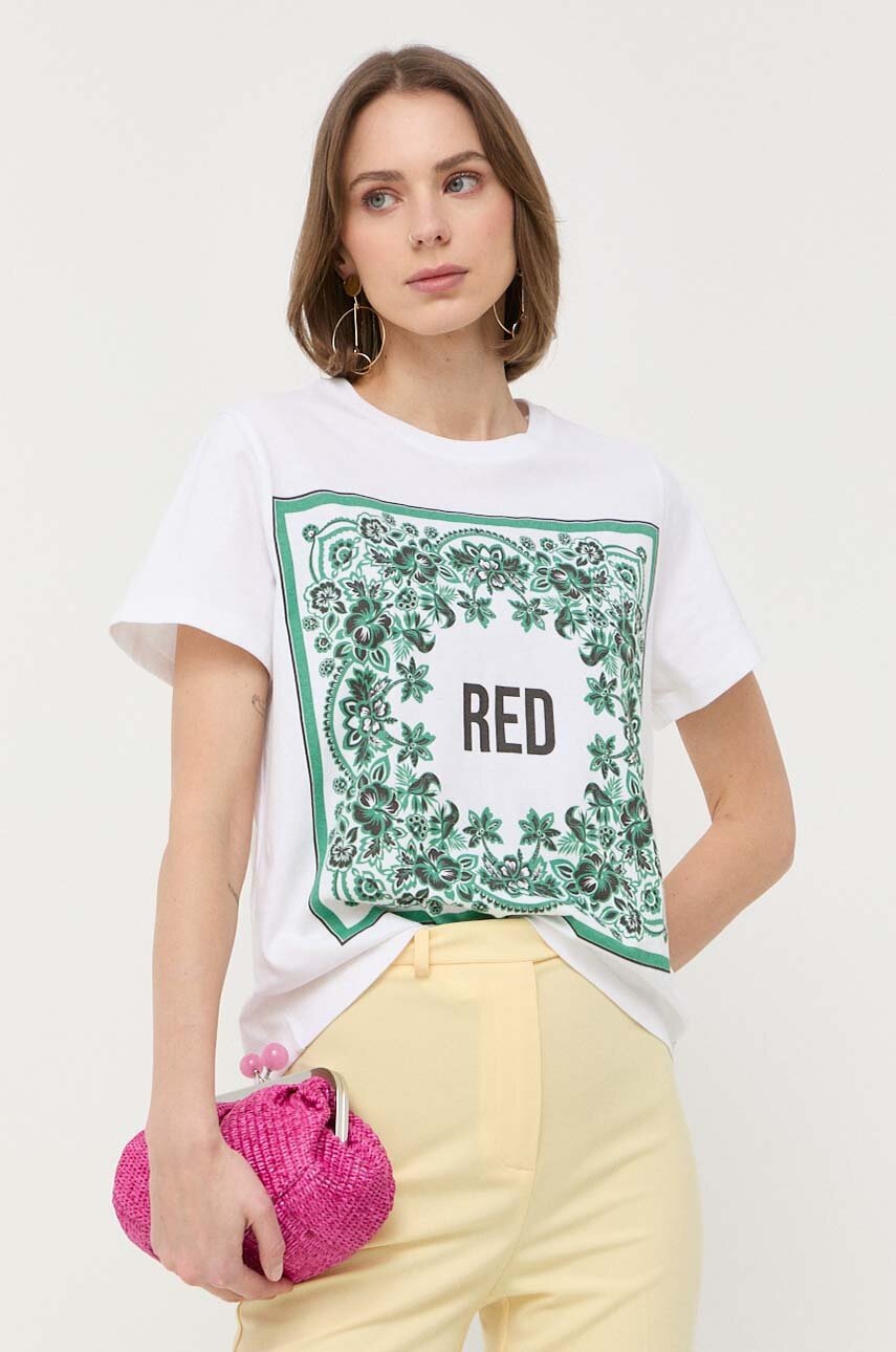

Памучна тениска Red Valentino в бяло, Бял