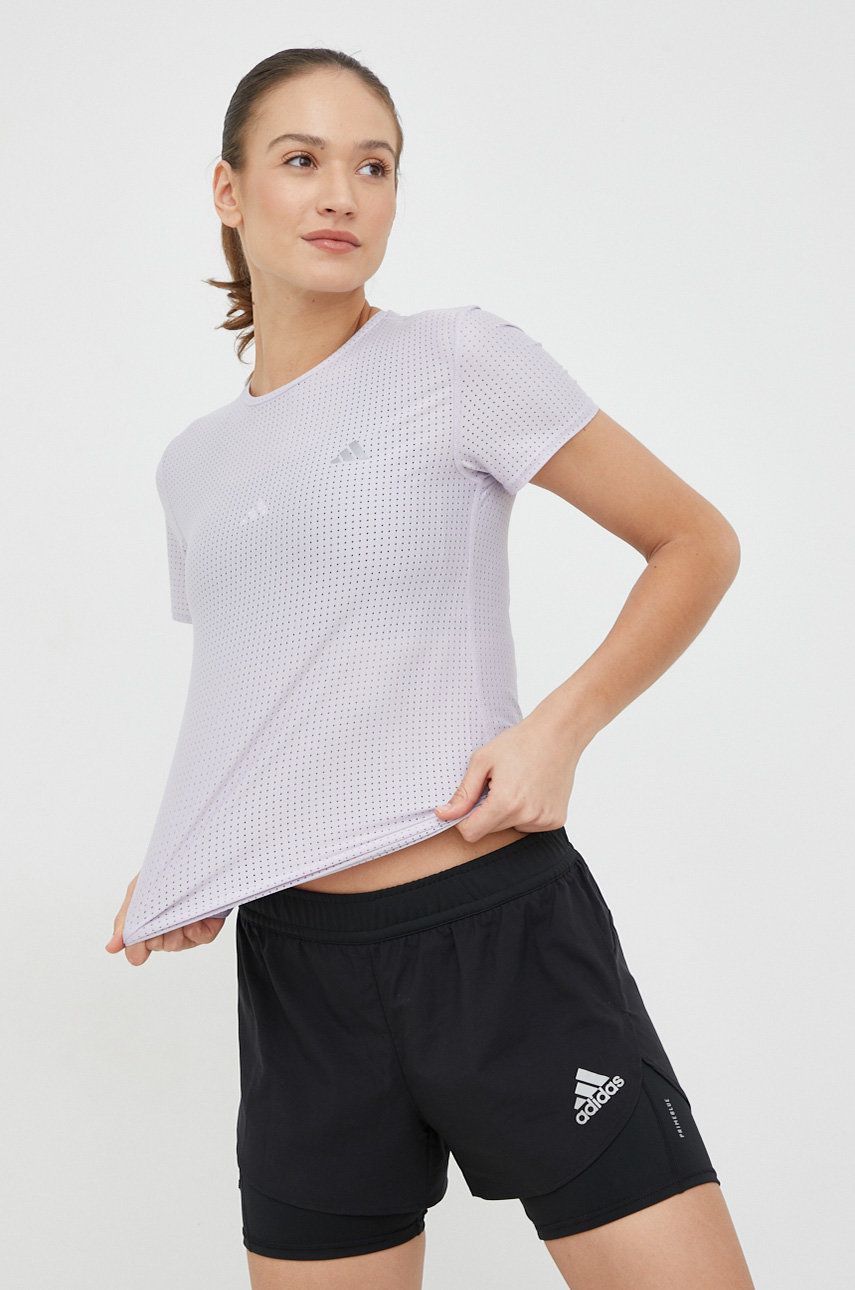 Běžecké tričko adidas Performance Fast fialová barva - fialová -  75 % Recyklovaný polyester
