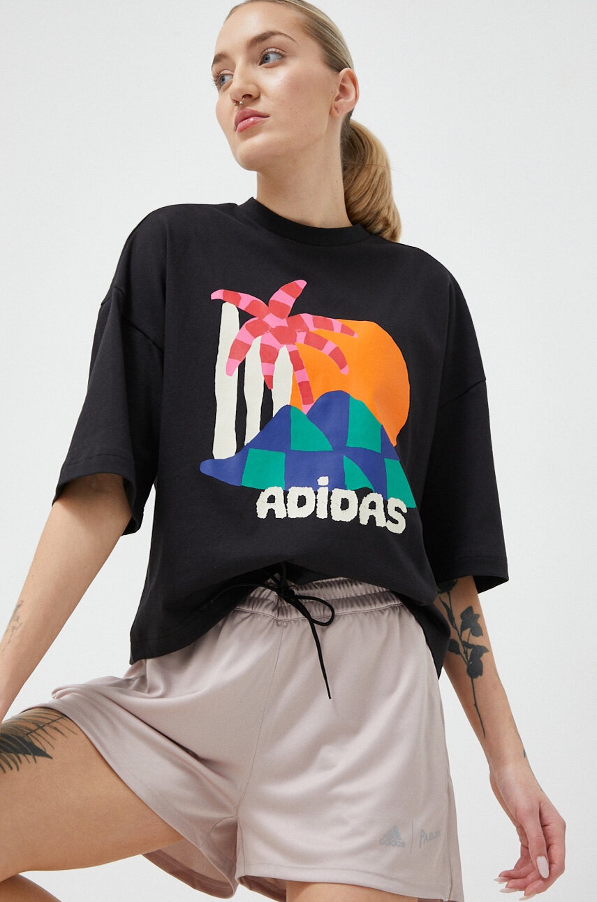

Бавовняна футболка adidas Performance FARM колір чорний