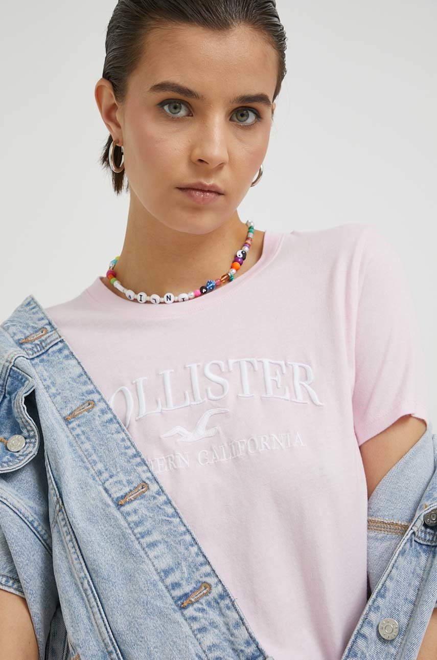 

Блуза с дълги ръкави Hollister Co. в розово, Розов