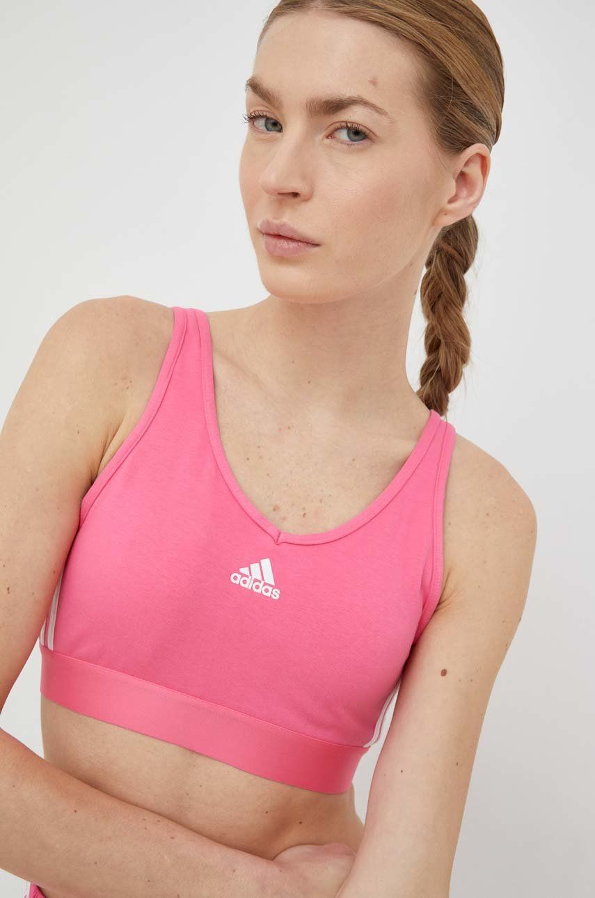 Top adidas dámský, růžová barva - růžová -  Hlavní materiál: 93 % Bavlna