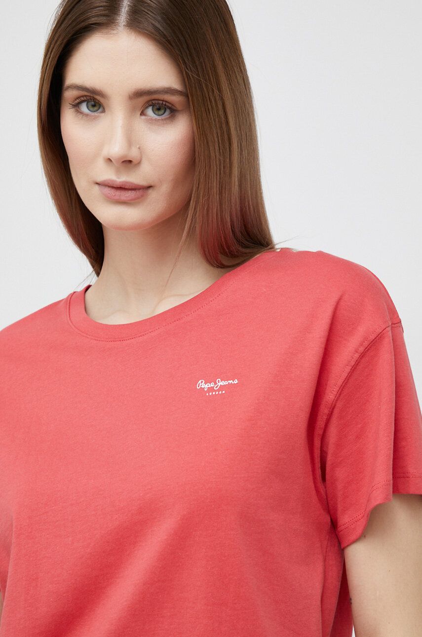 Bavlněné tričko Pepe Jeans Wimani červená barva - červená -  100 % Bavlna