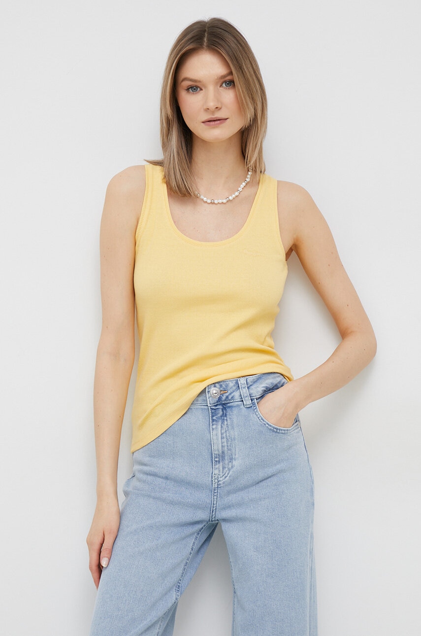 Pepe Jeans top Winona femei, culoarea galben