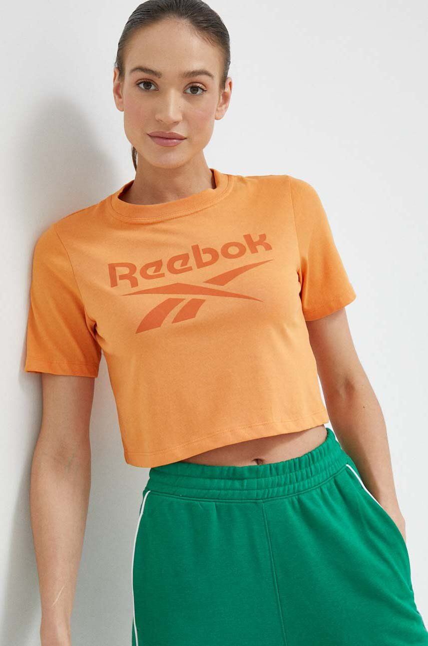 Reebok tricou femei, culoarea portocaliu