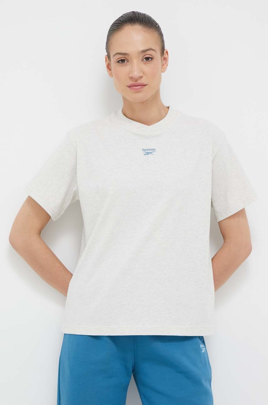 Bavlněné tričko Reebok Classic béžová barva - béžová -  Hlavní materiál: 100 % Bavlna Stah
