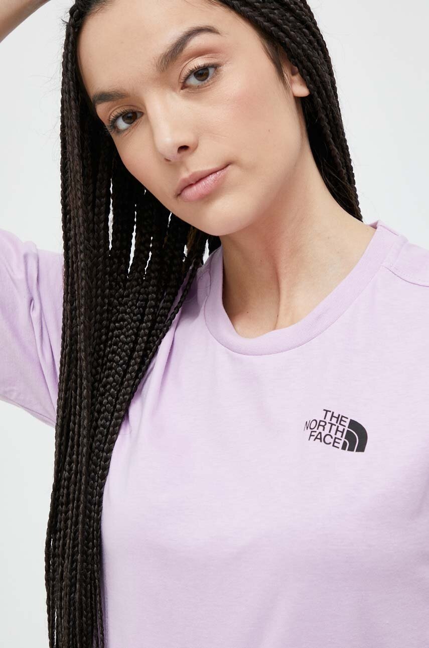 

Памучна тениска The North Face в лилаво, Виолетов