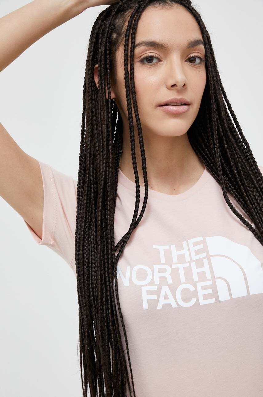 

Бавовняна футболка The North Face колір рожевий