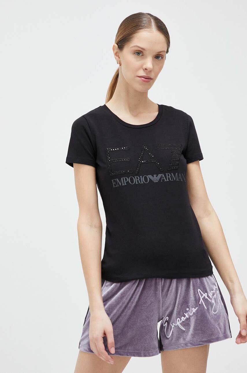

Футболка EA7 Emporio Armani жіночий колір чорний