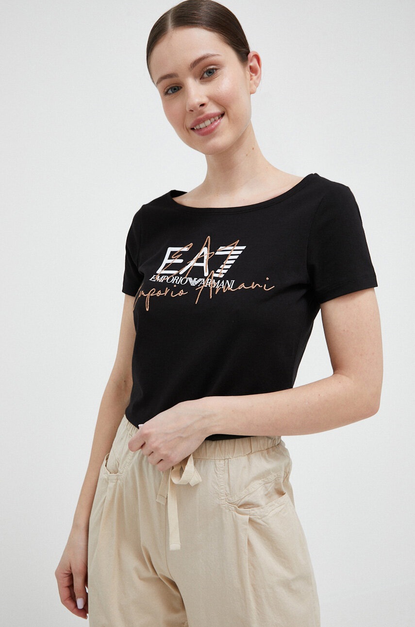 

Футболка EA7 Emporio Armani жіночий колір чорний