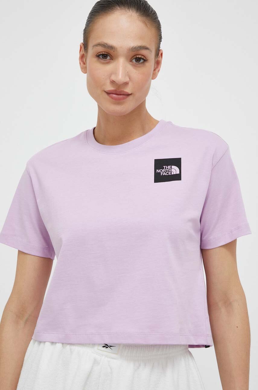 

Бавовняна футболка The North Face колір фіолетовий