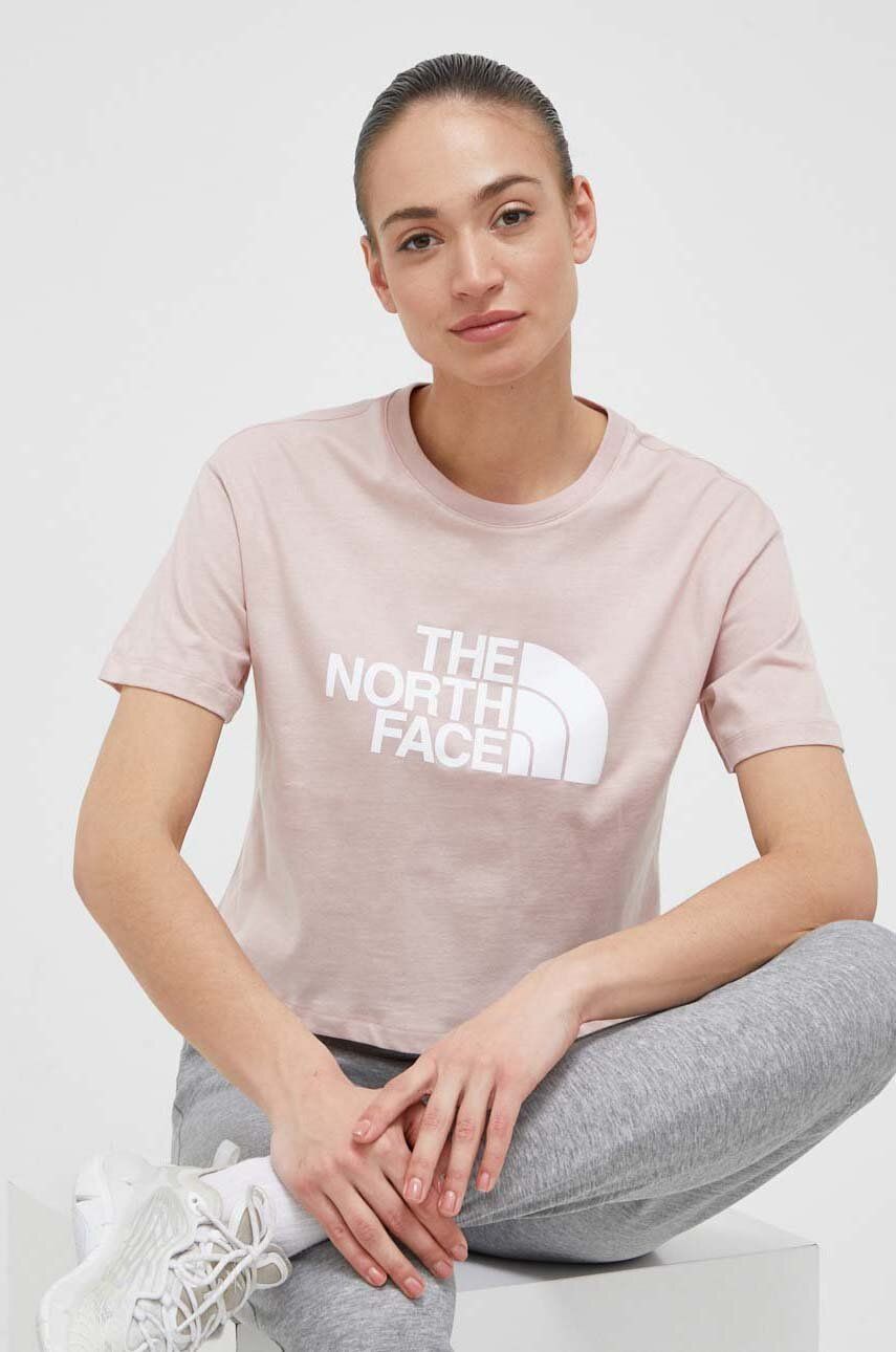 Bavlněné tričko The North Face růžová barva - růžová -  100 % Bavlna