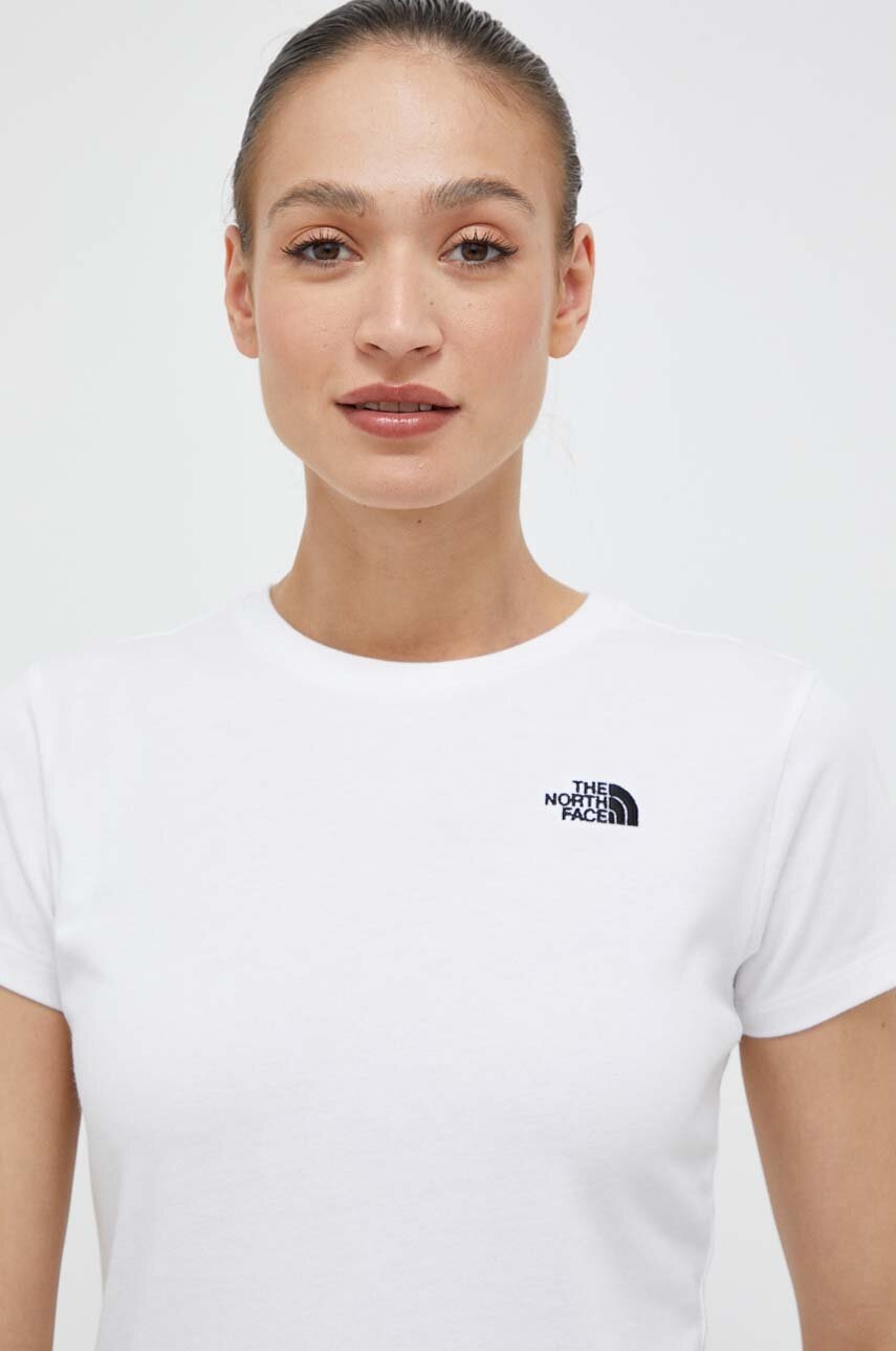 

Памучна тениска The North Face в бяло, Бял