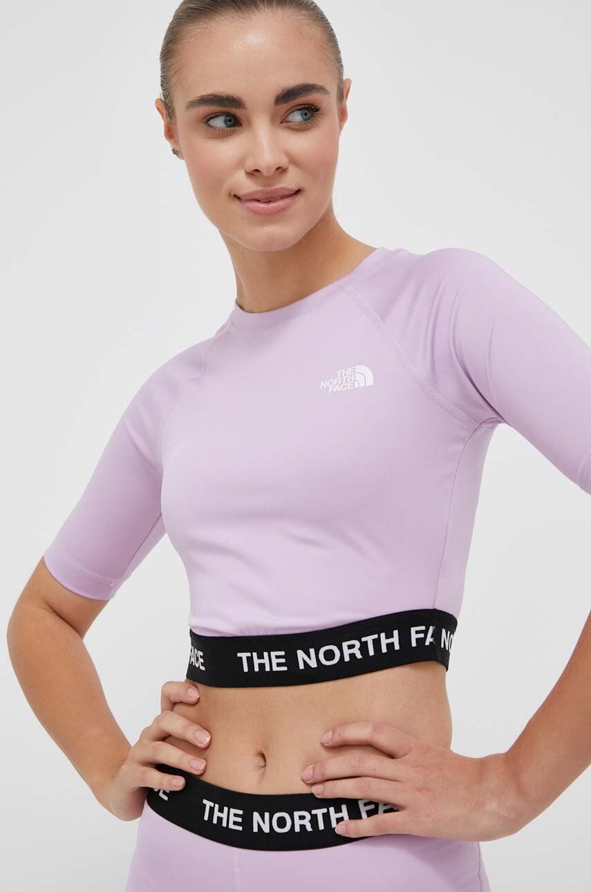 Tréninkové tričko The North Face fialová barva