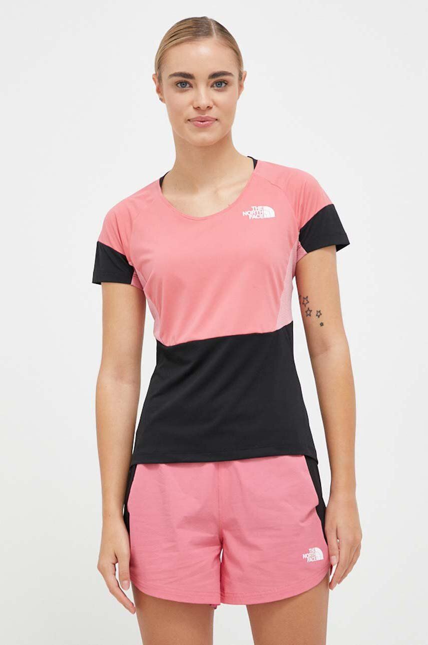 Levně Sportovní tričko The North Face Bolt Tech růžová barva