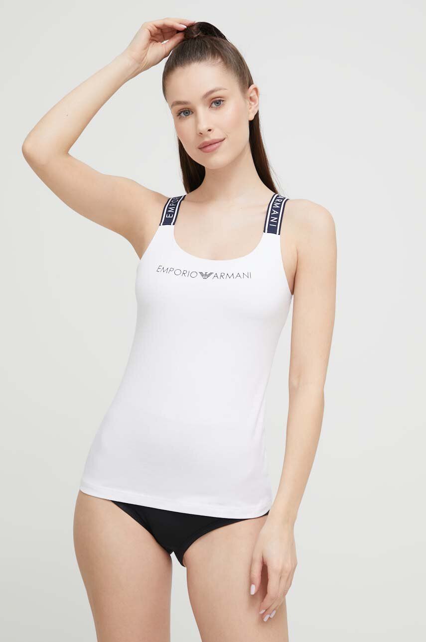 Emporio Armani Underwear top lounge culoarea alb alb