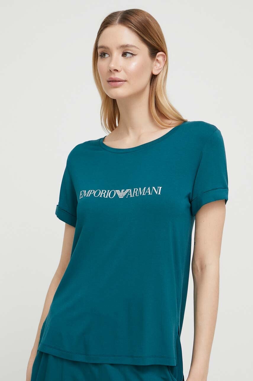 Emporio Armani Underwear tricou de plajă culoarea verde answear.ro