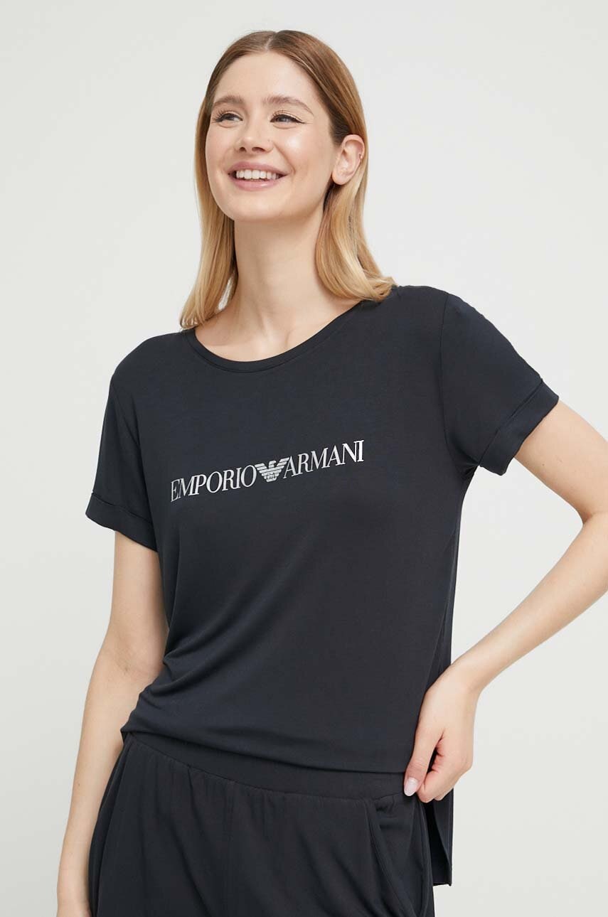 Emporio armani underwear tricou de plajă culoarea negru