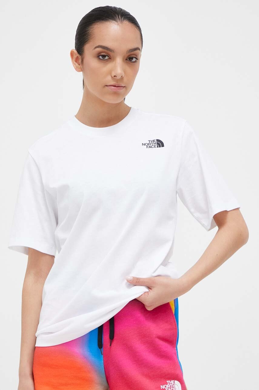 

Памучна тениска The North Face в бяло, Бял