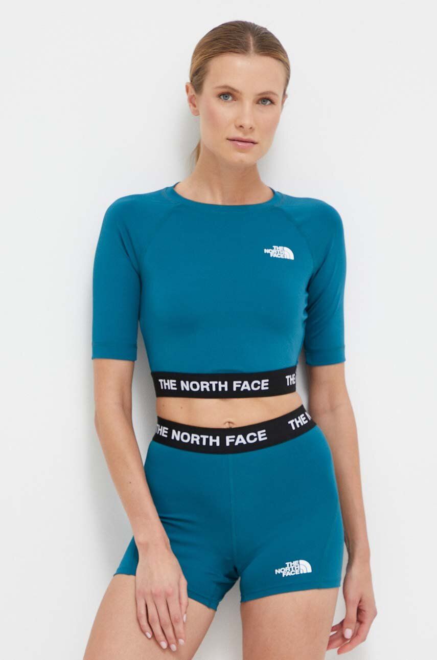 The North Face tricou de antrenament culoarea turcoaz