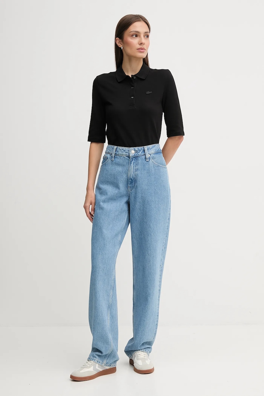 Хлопковая футболка Lacoste цвет чёрный Хлопковая футболка Lacoste цвет чёрный