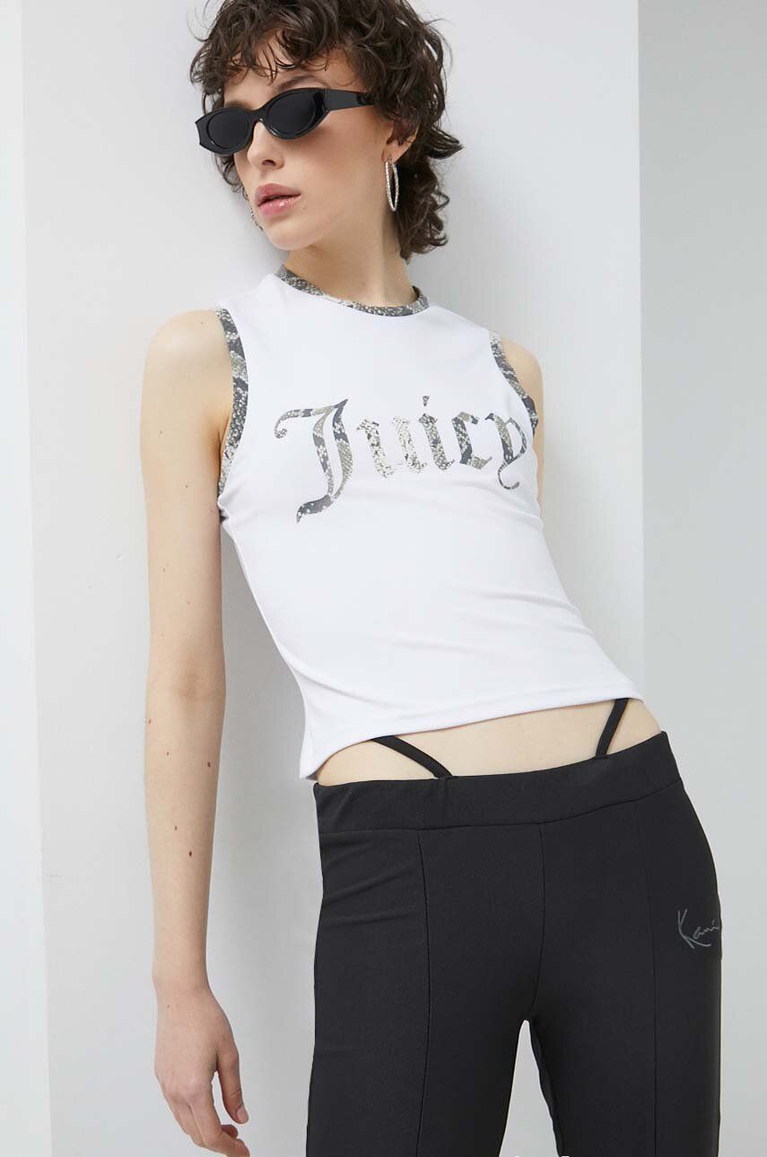 Top Juicy Couture dámský, bílá barva - bílá -  61 % Polyester