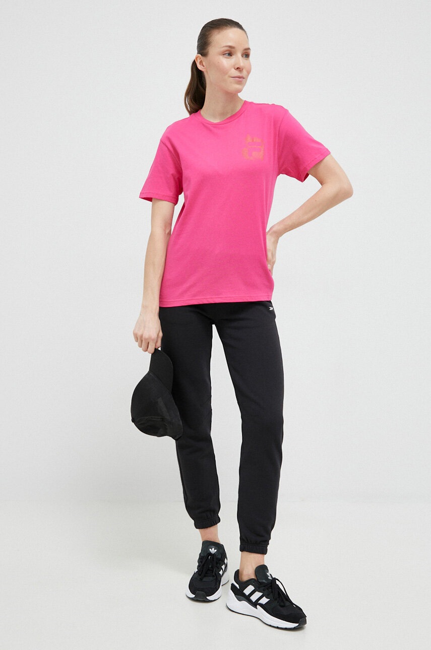 Βαμβακερό μπλουζάκι Fila χρώμα: ροζ φωτογραφία