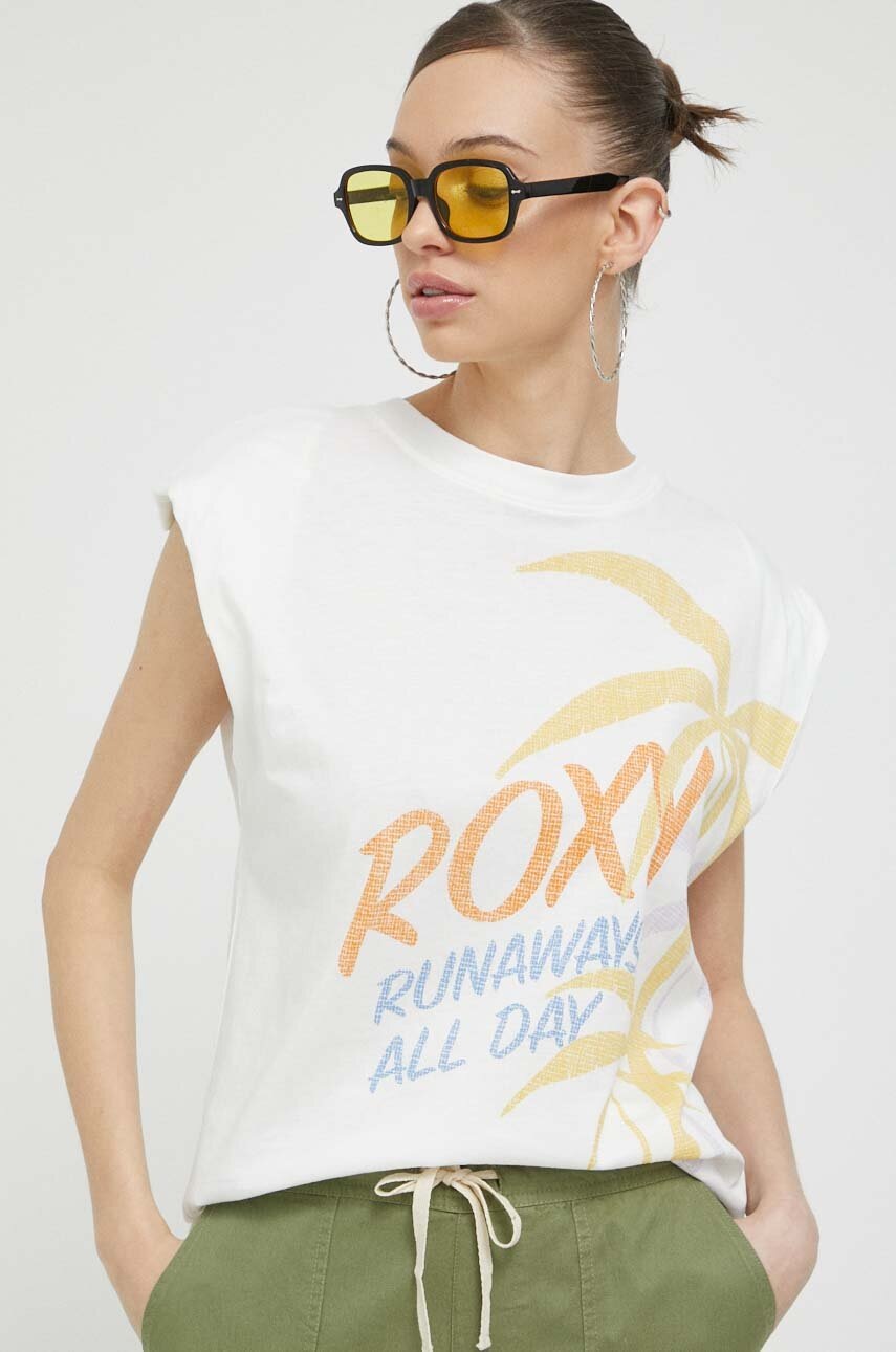 

Хлопковый топ Roxy цвет белый