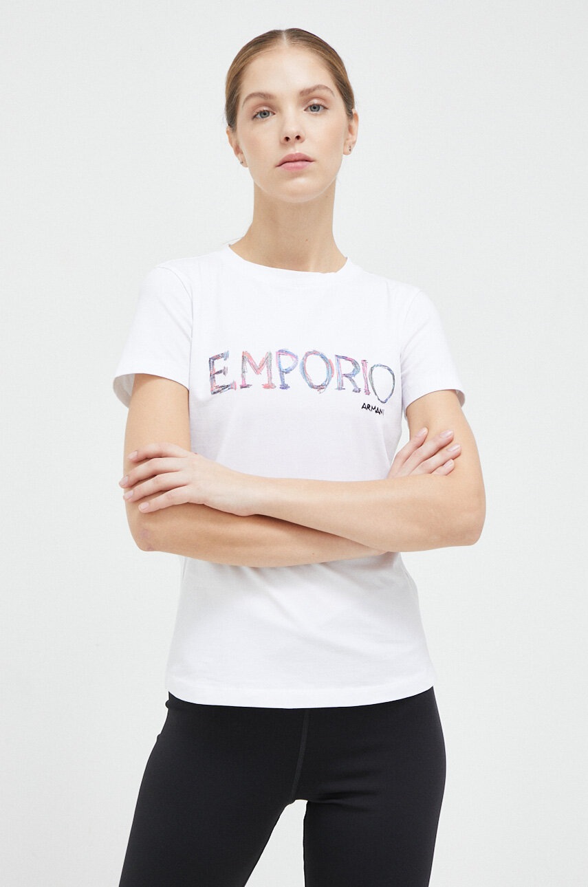 

Тениска Emporio Armani в бяло, Бял