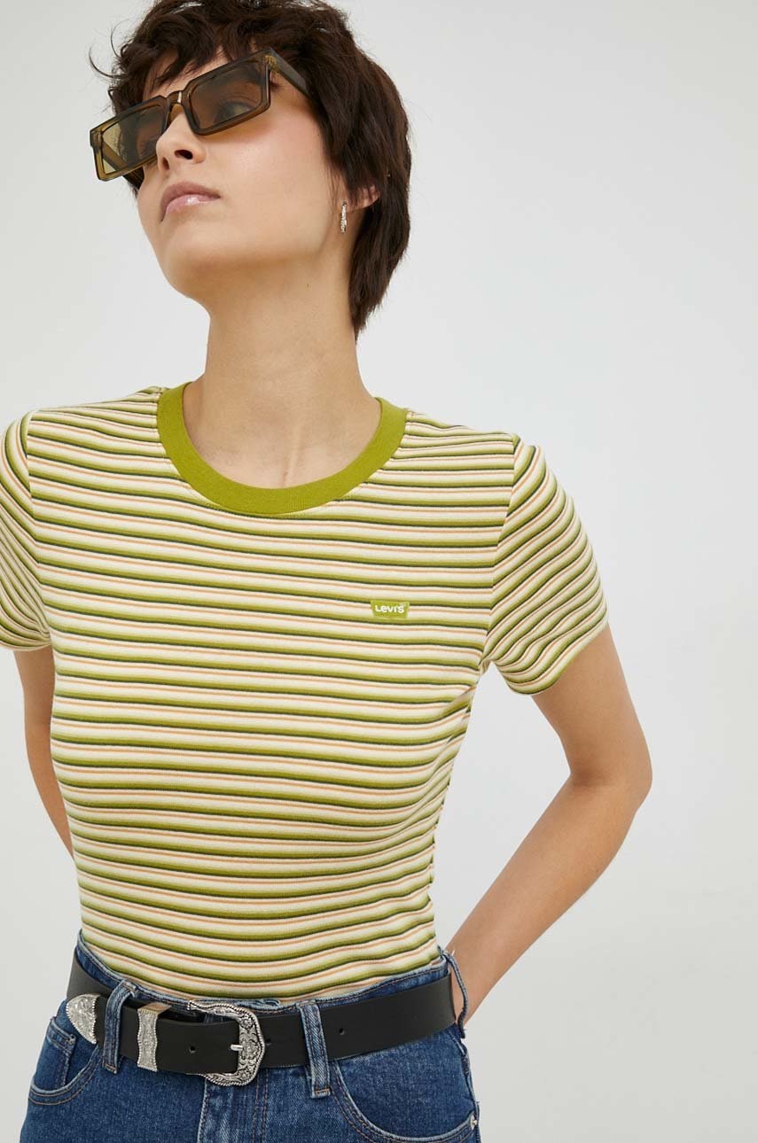 Levi's tricou din bumbac culoarea verde