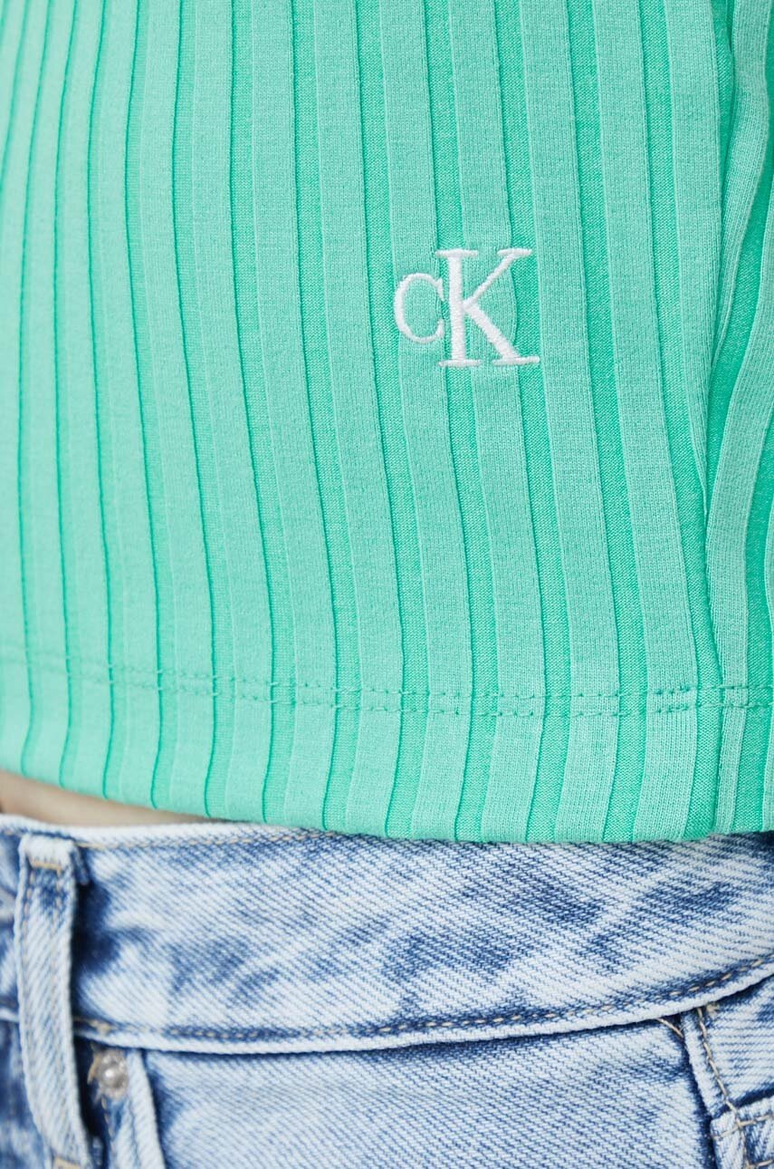Top Calvin Klein Jeans χρώμα: τιρκουάζ φωτογραφία