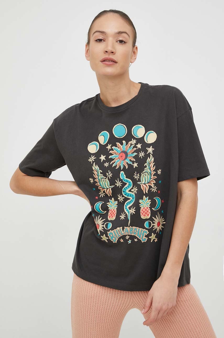 

Бавовняна футболка Billabong колір сірий