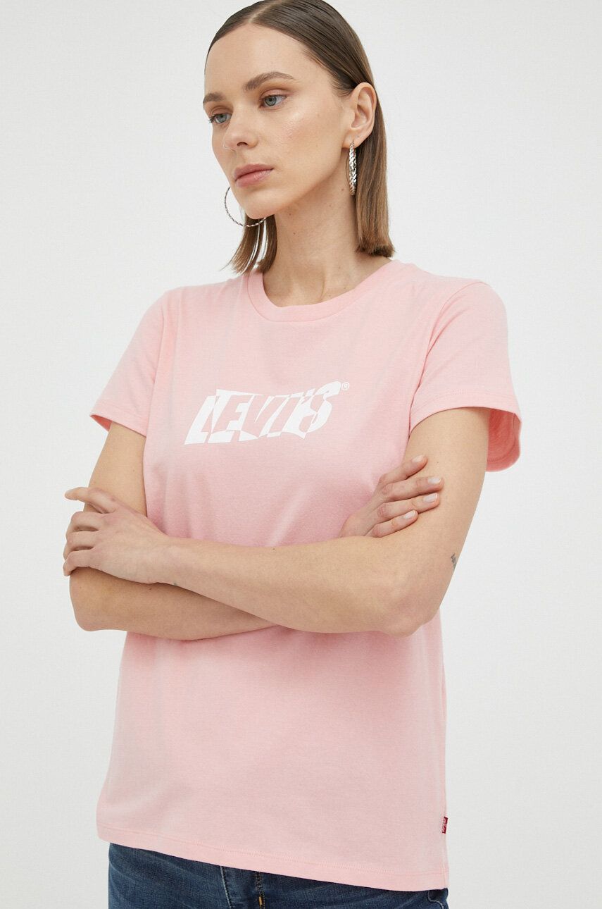 Levi's tricou din bumbac culoarea roz