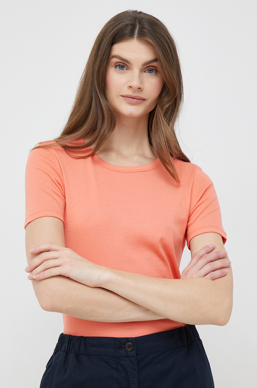

Памучна тениска United Colors of Benetton в оранжево, Оранжев
