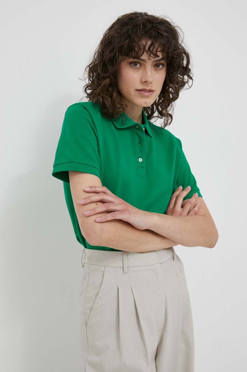 United colors of benetton tricou polo femei, culoarea verde