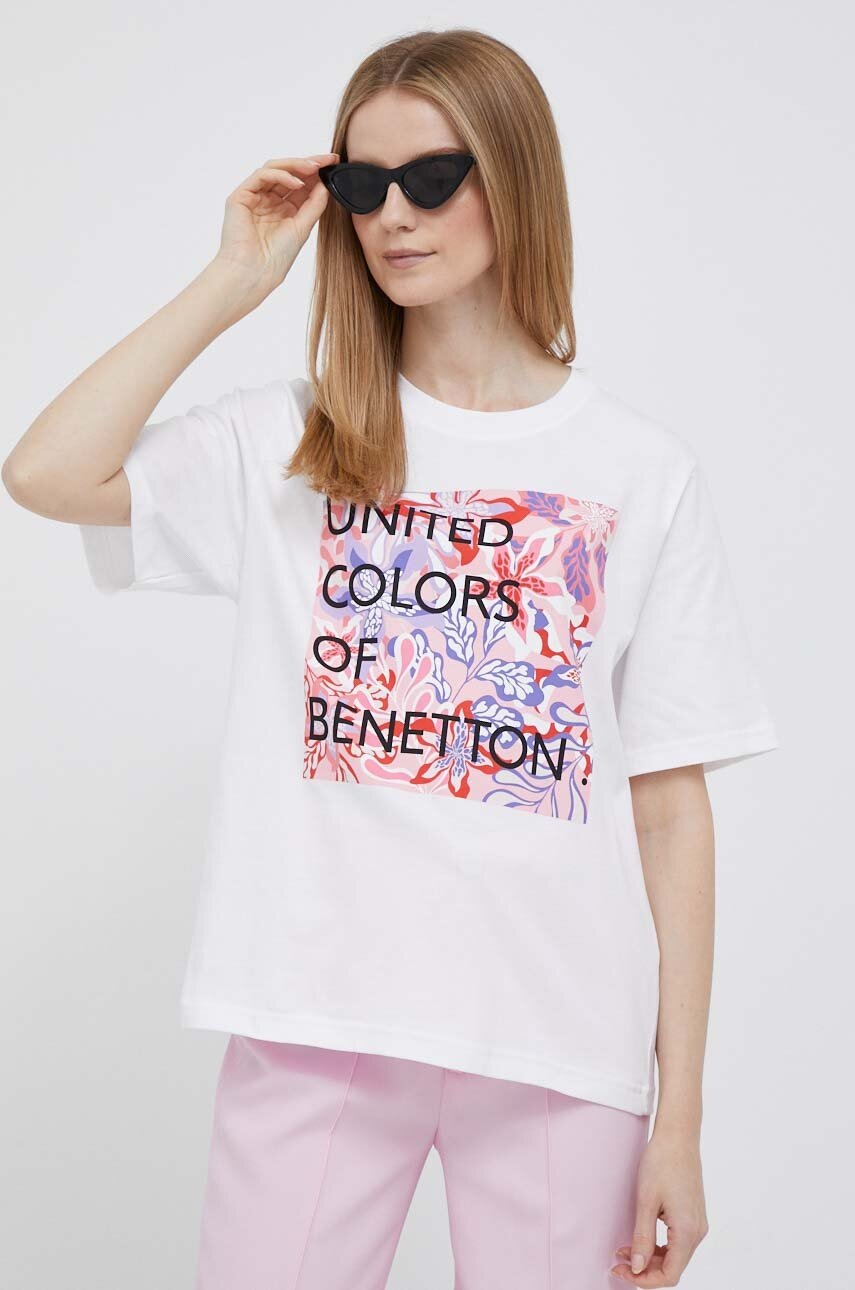 

Бавовняна футболка United Colors of Benetton колір білий