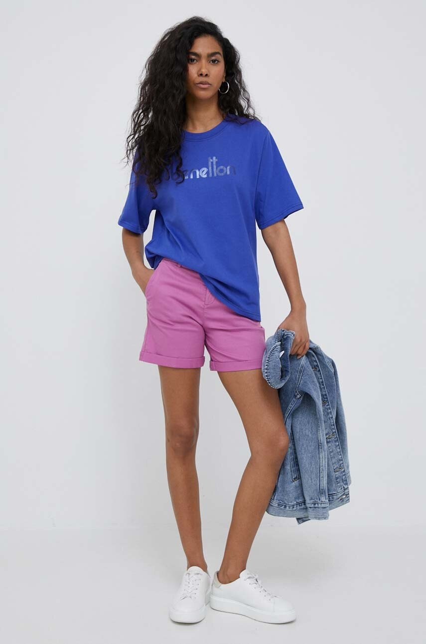 

Бавовняна футболка United Colors of Benetton колір синій