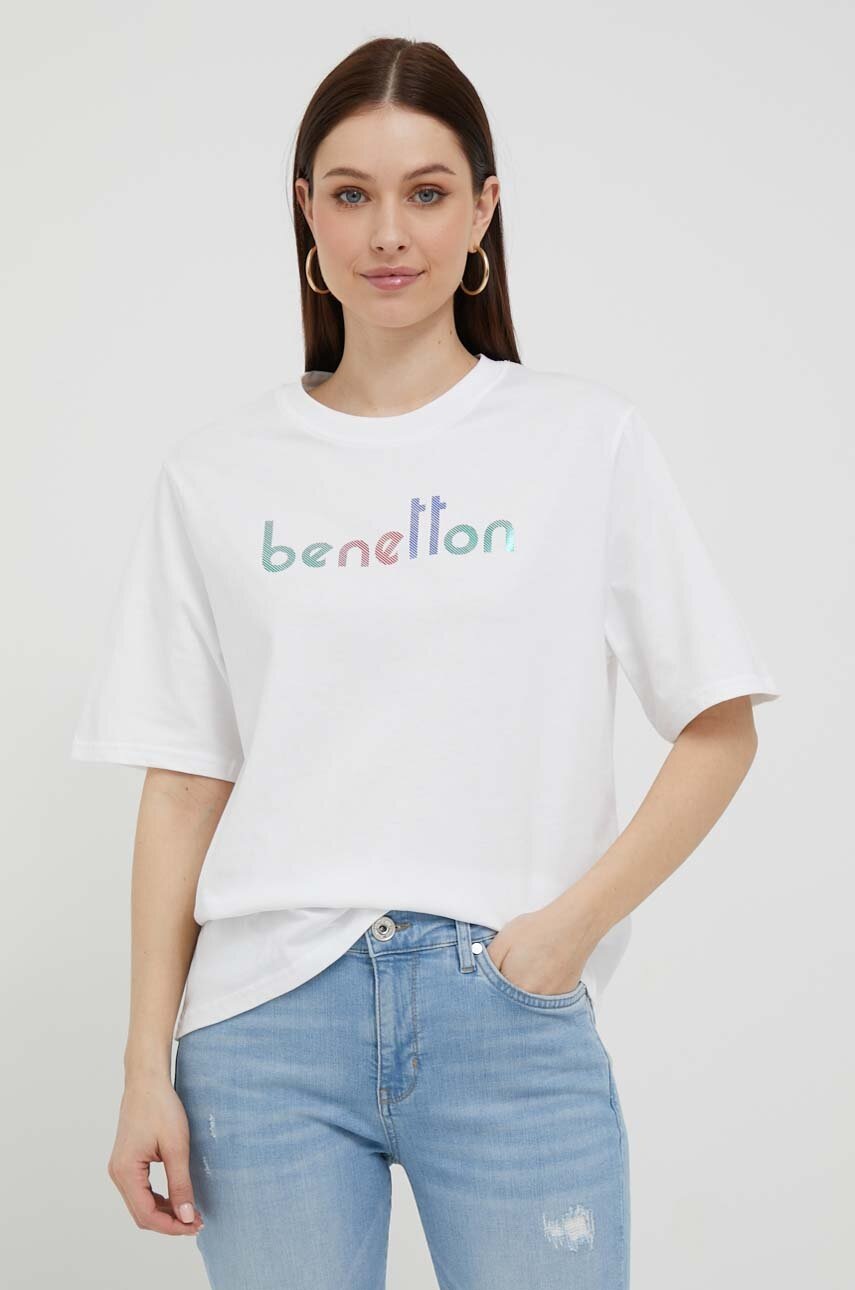

Бавовняна футболка United Colors of Benetton колір білий