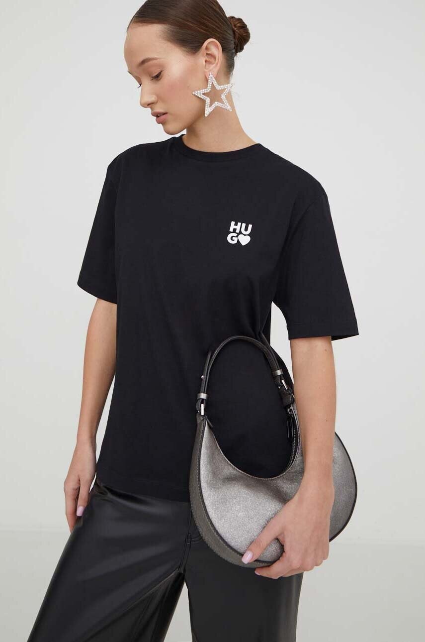 HUGO tricou din bumbac culoarea negru 50489198