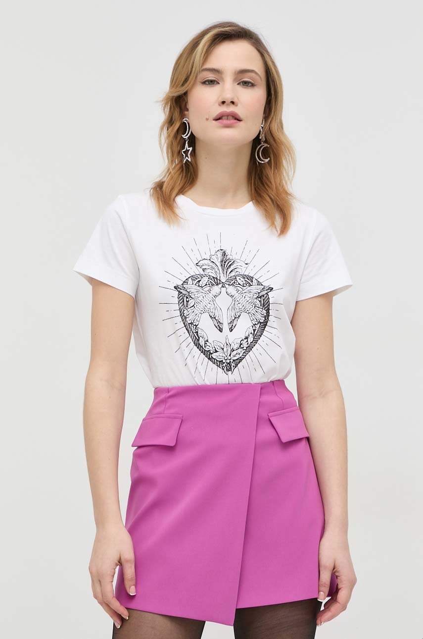 

Хлопковая футболка Pinko цвет белый
