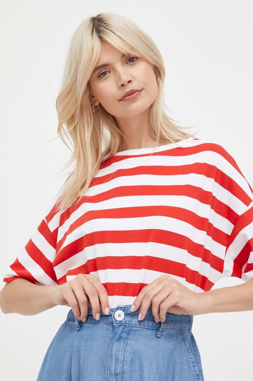 

Памучна тениска United Colors of Benetton в червено, Червен
