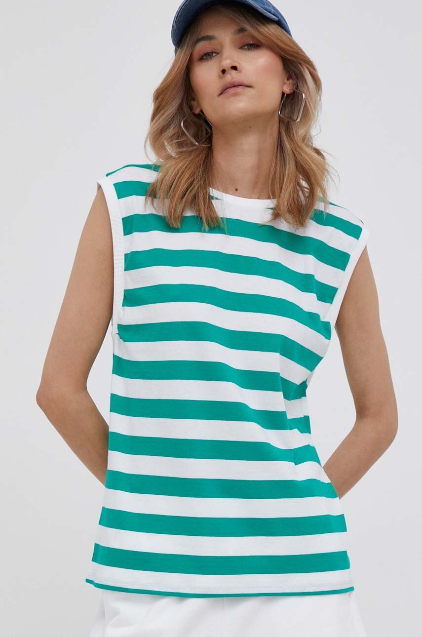 

Хлопковый топ United Colors of Benetton цвет зелёный