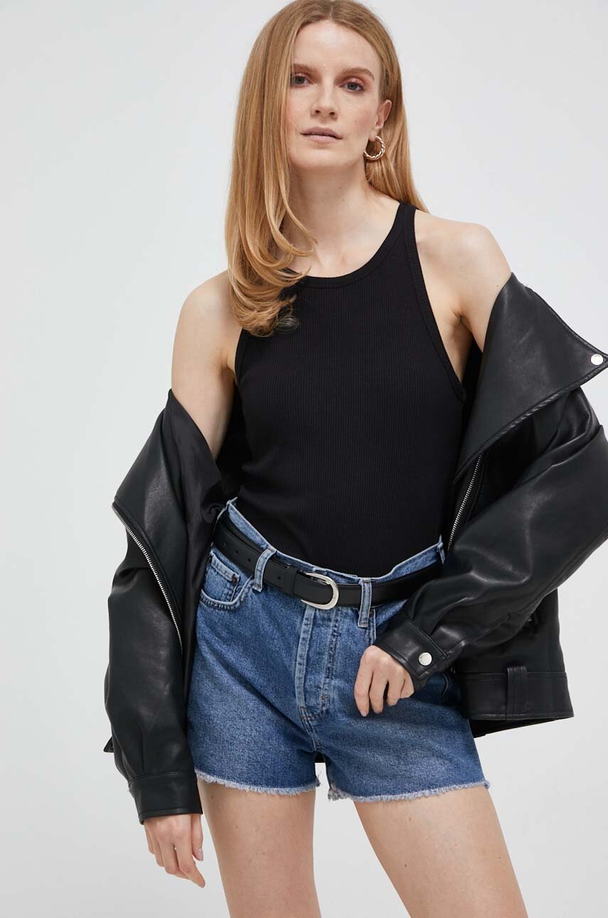 

Топ United Colors of Benetton дамски в черно, Черен