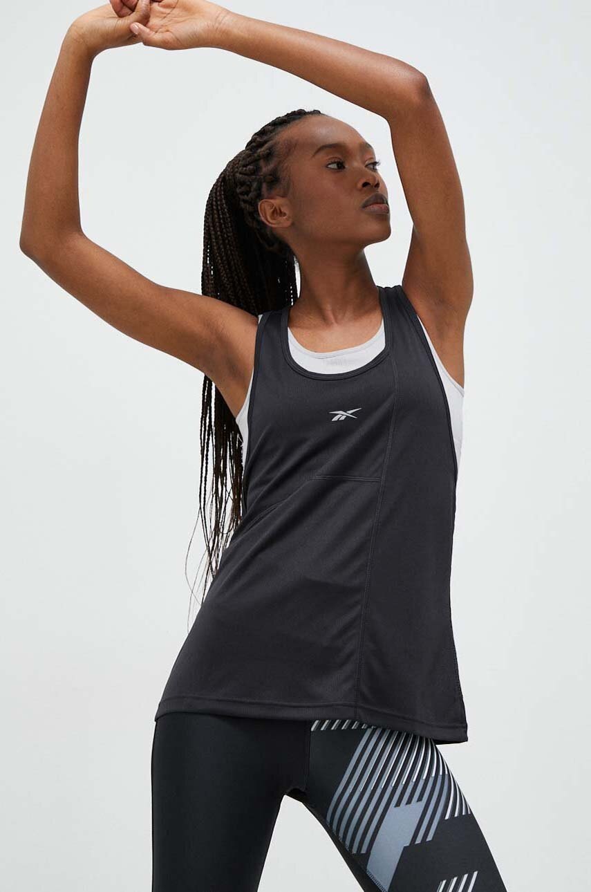 

Топ для бігу Reebok колір чорний