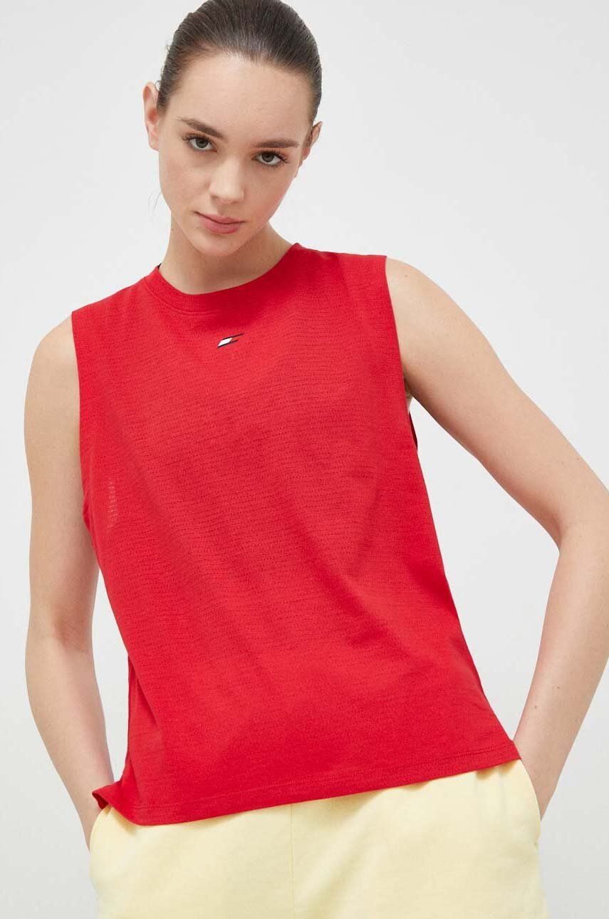 Top Tommy Hilfiger dámský, červená barva - červená -  52 % Polyester