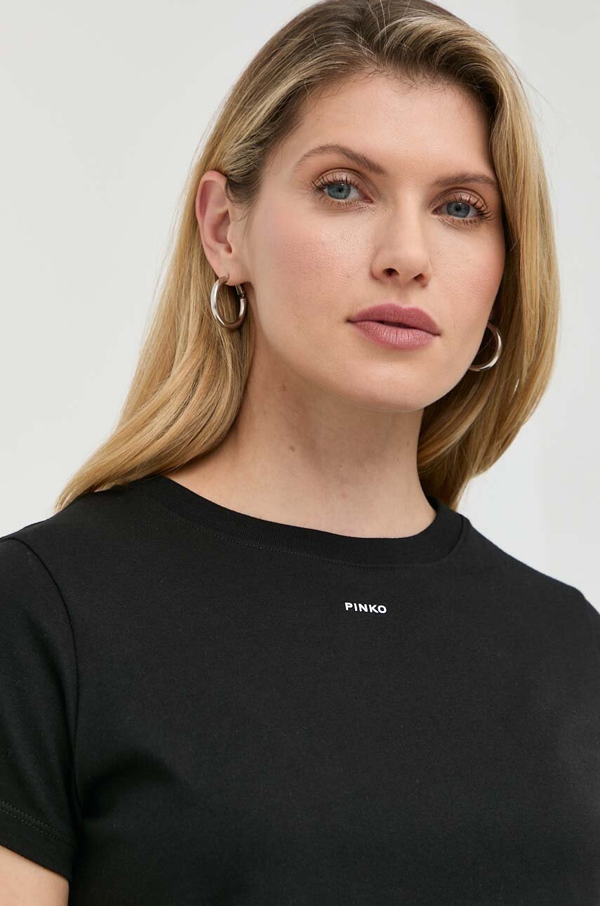 

Памучна тениска Pinko в черно, Черен