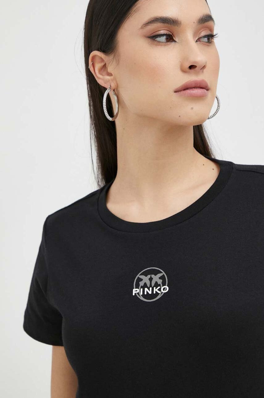 

Хлопковая футболка Pinko цвет чёрный